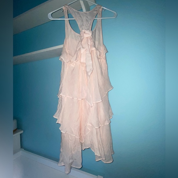 NWOT Layered Ruffle Dress with Bow on the Back (Blush) - Picture 8 of 9
